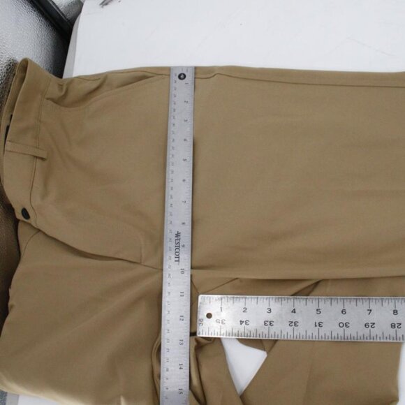 dunning pants Mens 32 everbest golf flat front tan pants stretch 34x32 - Picture 7 of 13